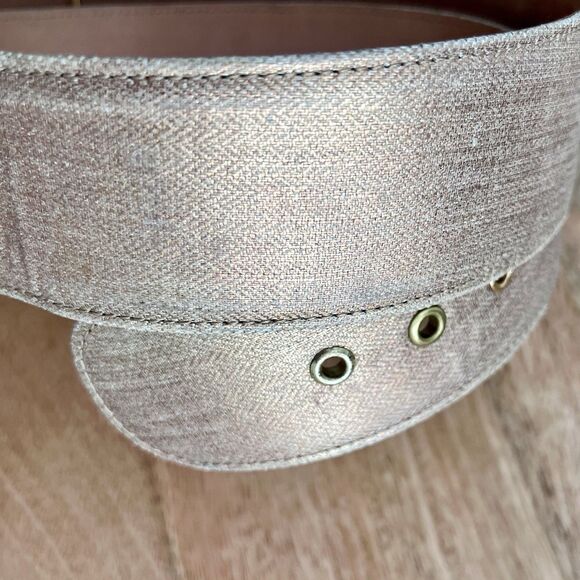 Chanel Authentic VTG 05 Womens Gold Wide Belt CC Logo Embellished Buckle Leather - Picture 16 of 16